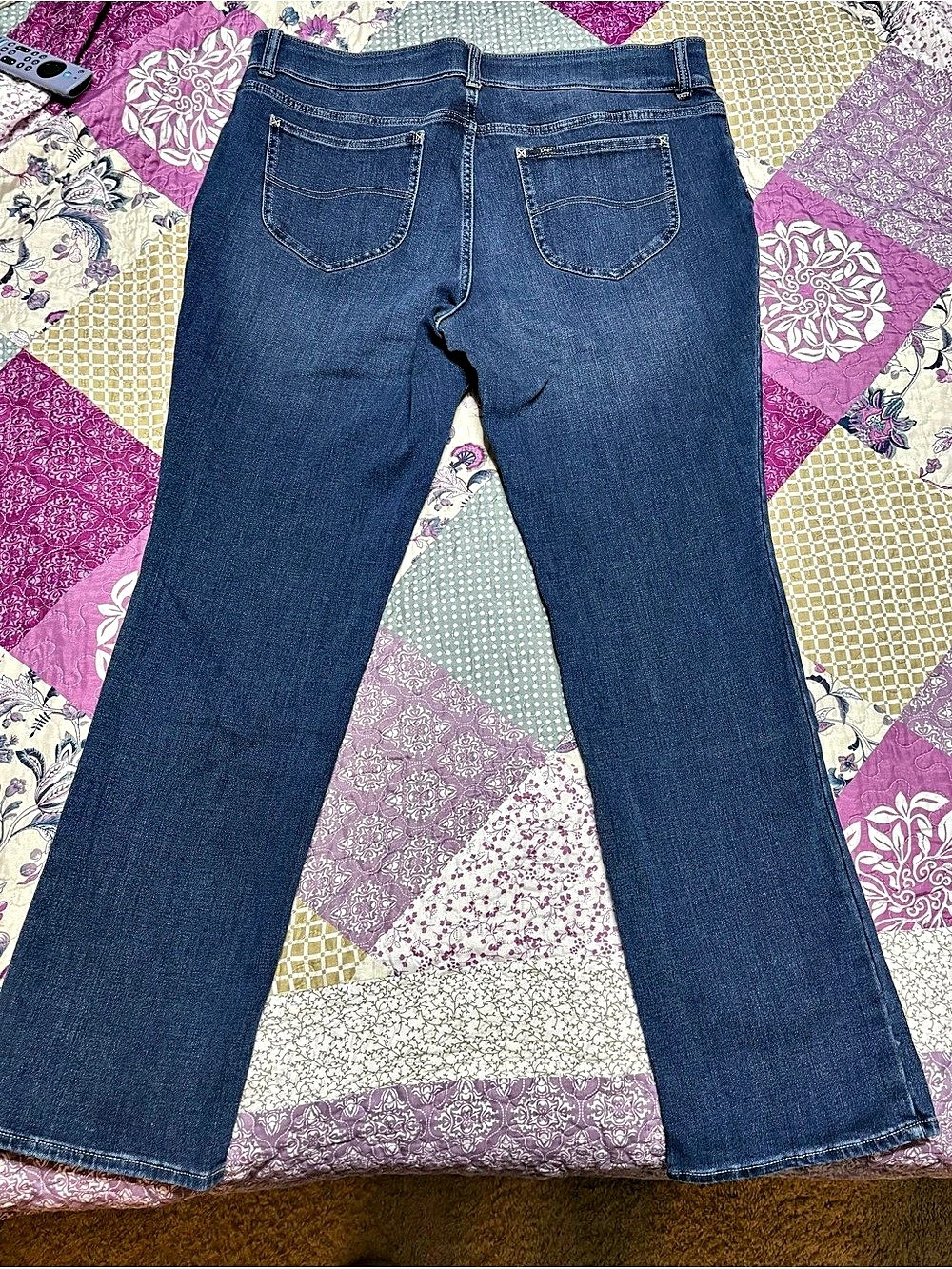 Lee Plus Slim Fit Straight Leg Mid Rise Blue Jeans 20W Long - Picture 2 of 6